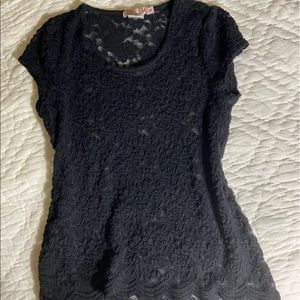 Lace See ThroughBlack Top